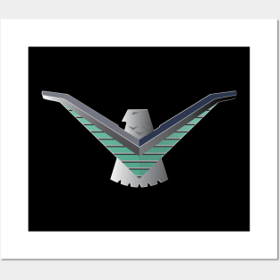 Thunderbird Emblem V Wings Black Posters and Art